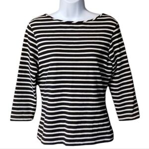 Anne Klein Black and White Striped Top